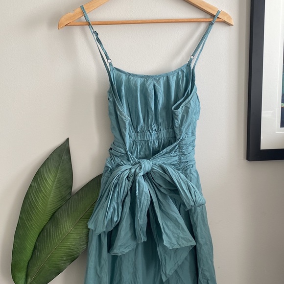 PART TWO Teal Tie Back Cotton Dress - Picture 8 of 15
